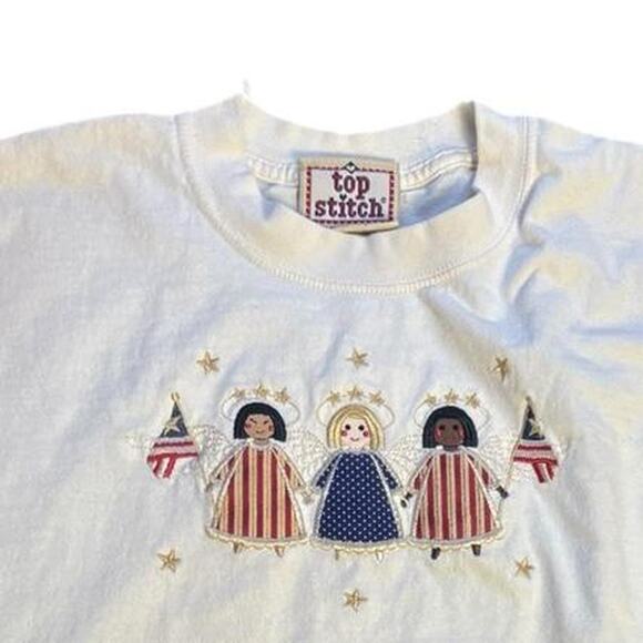 Cream blue and red Patriotic tee - Picture 2 of 3